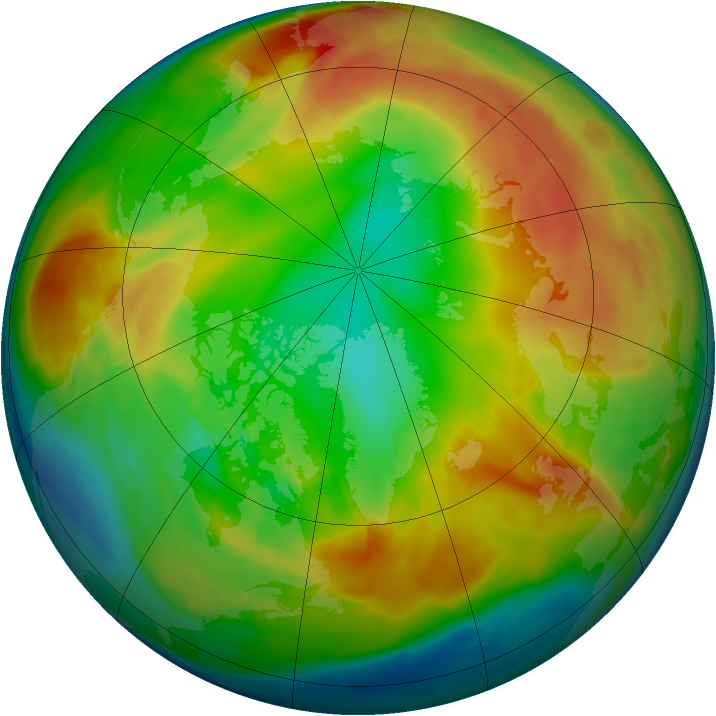 Arctic ozone map for 14 February 2011